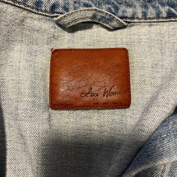 Zara Distressed Tie back jean jacket - Picture 7 of 11